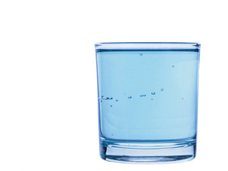 blue water in glass