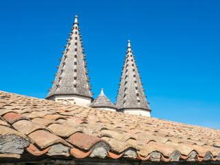 Roof top of Papal palace in Avignon, France