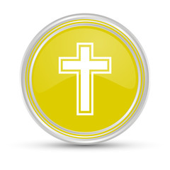 Obraz premium Gelber Button - Kreuz