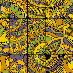 Seamless pattern tile with mandalas. Vintage decorative elements. Hand drawn background. Islam, Arabic, Indian, ottoman motifs. Perfect for printing on fabric or paper.