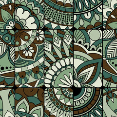 Seamless pattern tile with mandalas. Vintage decorative elements. Hand drawn background. Islam, Arabic, Indian, ottoman motifs. Perfect for printing on fabric or paper.