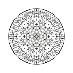 Flower Mandala. Vintage decorative elements. Oriental pattern, vector illustration. Islam, Arabic, Indian, moroccan,spain, turkish, pakistan, chinese, mystic, ottoman motifs. Coloring book page
