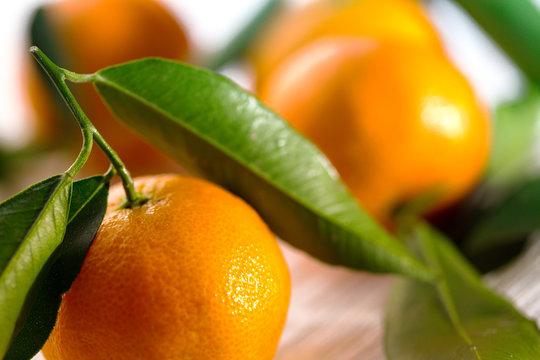 appetizing tangerines close-up