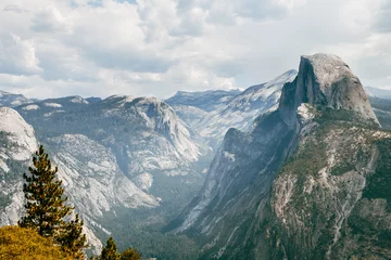Fotobehang Half Dome panoramic views of yosemite valley from glacier point overlook, california