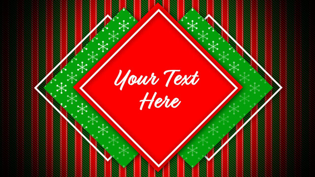Red and Green Stripes Title with Snowflake Texture
