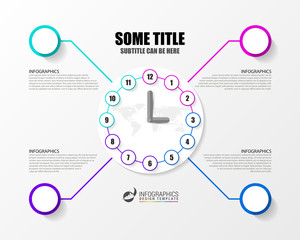 Modern work time management planning infographics. Vector