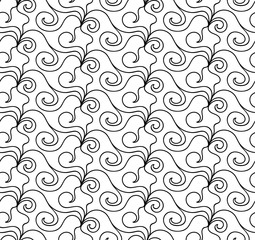 Vector floral background of drawn lines