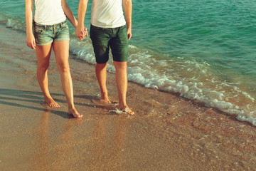Summer couple at beach