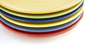 colored plates is an isolate close up