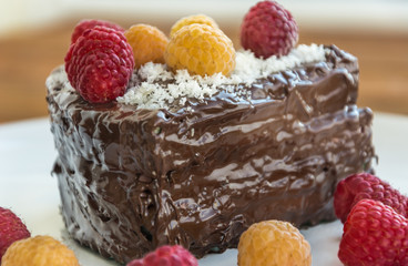 Cake with raspberry