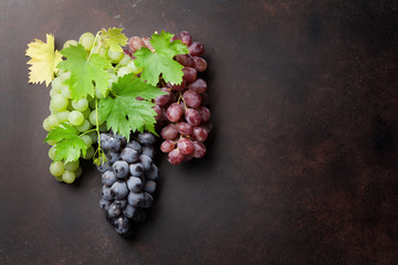 Various colorful grapes