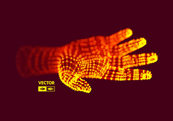 Human Arm. Hand Model. Connection structure. Future technology concept. 3D Vector illustration.