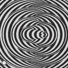 Fototapeta na wymiar Tunnel. Black and white abstract striped background. Pointillism pattern with optical illusion. Stippled vector illustration.