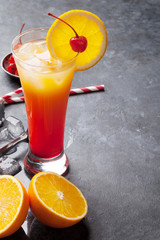 Tequila sunrise cocktail