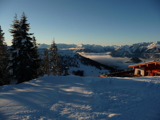 Alpen, Tirol, Alpbach, Alpbachtal, Winter, Schnee, Ski Fahren, Winterwald, Wald, Bäume, Panorama