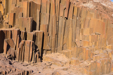 Column shaped volcanic rock formation known as 