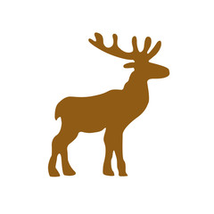 Buntes einfaches Weihnachtssymbol - Elch braun
