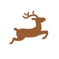 Buntes einfaches Weihnachtssymbol - Elch springend