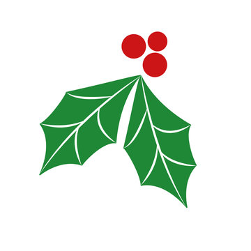 Buntes einfaches Weihnachtssymbol - Stechpalme