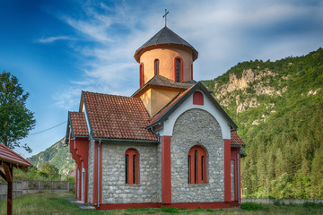 Fototapeta na wymiar Church of the Most Holy Mother of God on mountain Tara in Serbia