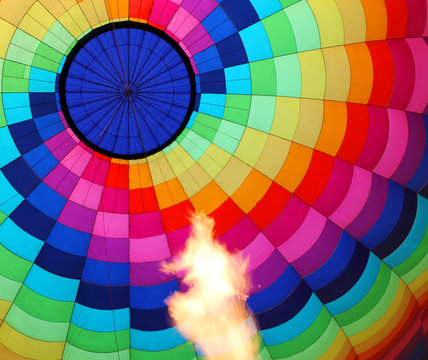 Hot Air Balloon With Burning Flame