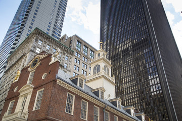 Fototapeta premium Boston, the Old State House, a museum on the Freedom Trail