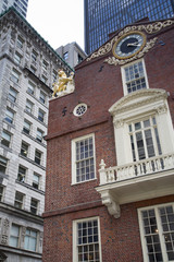 Fototapeta na wymiar Boston, the Old State House, a museum on the Freedom Trail