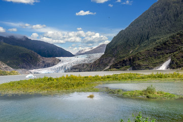 Naklejka na ściany i meble Glacier: Mendenhall glacier national park, Juneau, Alaska, USA