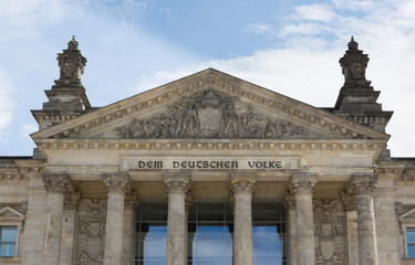 Fototapeta premium Reichstag Building Berlin Germany Closeup