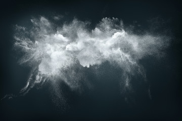 Abstract design of white powder snow cloud - obrazy, fototapety, plakaty