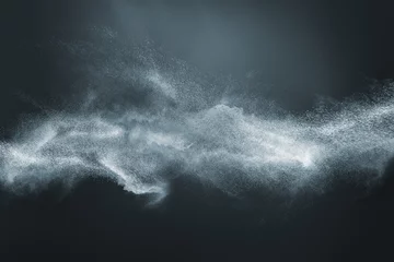 Fototapete Rauch Abstraktes Design der weißen Pulverschneewolke