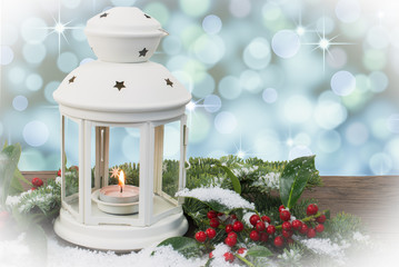 White Christmas lantern.