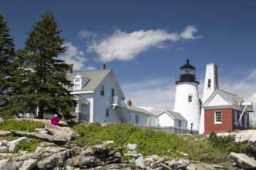 Fototapeta na wymiar The Pemaquid Point lighthouse
