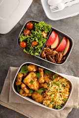 Lunch boxes with food ready to go