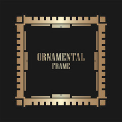 Art deco ornamental vintage frame. Template for design. Vector illustration eps10