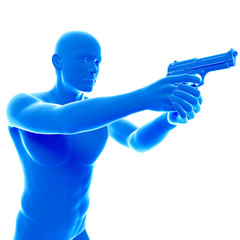3d rendered medically accurate illustration of man with a pistol