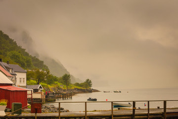 Fototapeta na wymiar Misty mountains in Norway