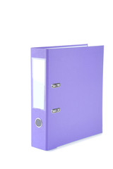 Purple office folder isolated on a white