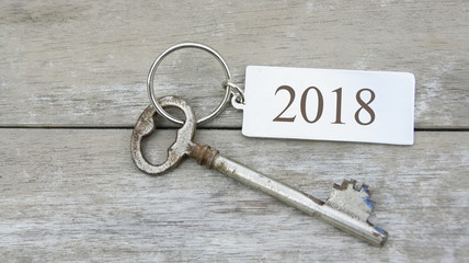 2018, année sur porte-clé,concept