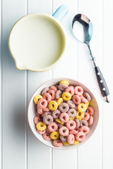 Colorful cereal rings.