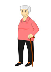 Smiling chinise old woman