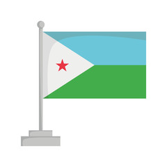 National flag of Djibouti Vector Illustration