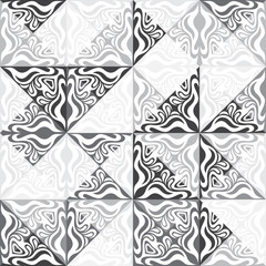 Abstract seamless pattern of wavy geometric forms. The optical distortion of the image.