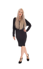 Fototapeta premium Beautiful woman in black dress