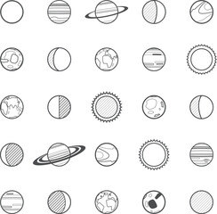 Planets Icon Set - obrazy, fototapety, plakaty