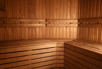 Interior view of modern sauna