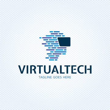 Virtual Technology Reality Logo Template