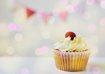 Birthday Cupcake Party Concept White Background