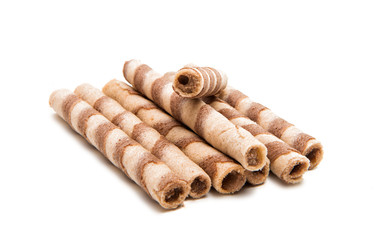waffle rolls isolated