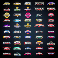 Sport emblem typography set. Super logo for your t-shirt. Mega logotype collection © lunarts_studio
